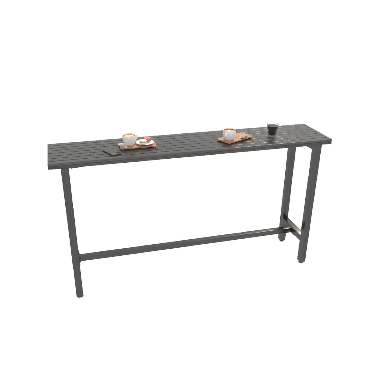 Waterproof Outdoor Black Rectangular Metal Patio Table Image - 1