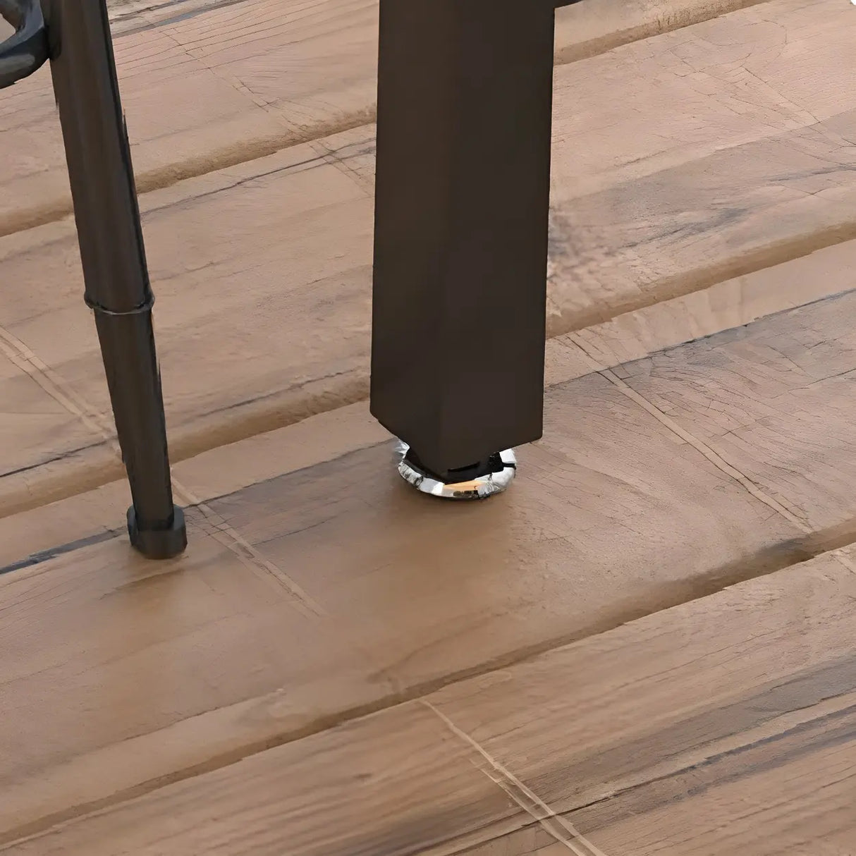 Waterproof Outdoor Black Rectangular Metal Patio Table Image - 10