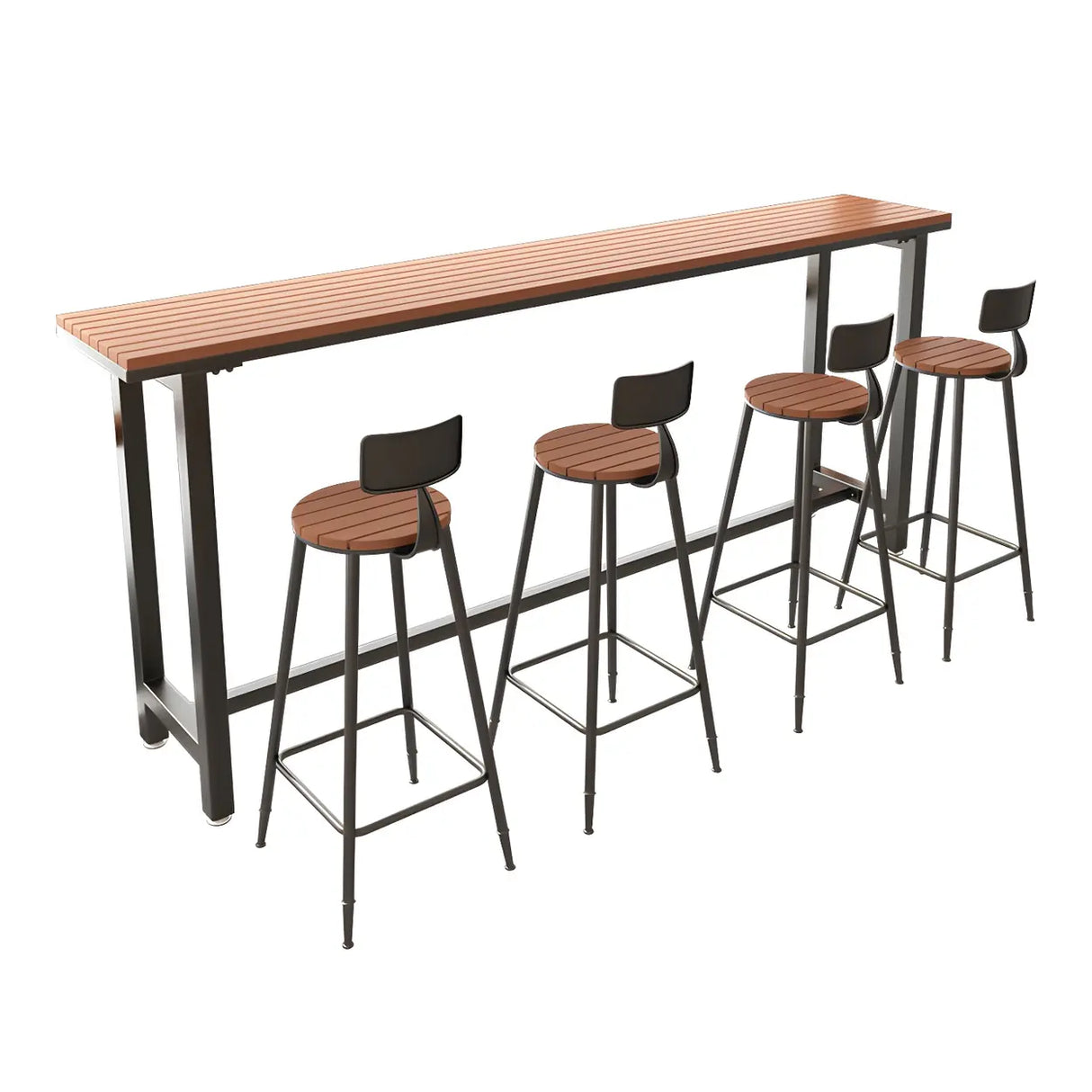 Waterproof Outdoor Black Rectangular Metal Patio Table Image - 9