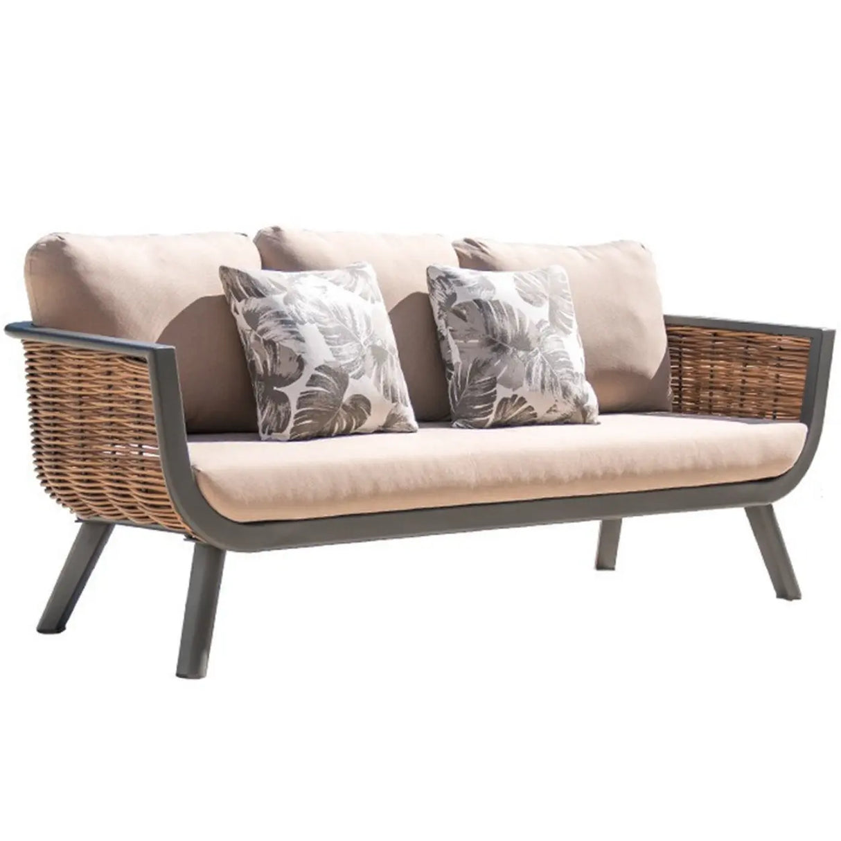 Waterproof Outdoor Brown Wicker Patio Chairs With Cushions Image - 15