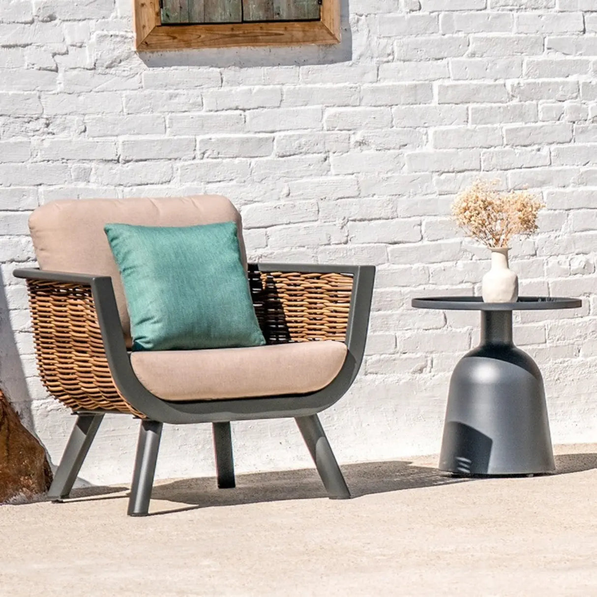 Waterproof Outdoor Brown Wicker Patio Chairs With Cushions Image - 5