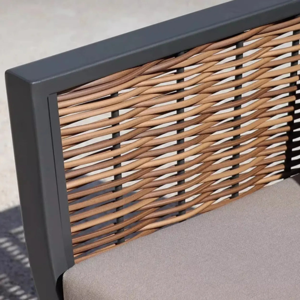 Waterproof Outdoor Brown Wicker Patio Chairs With Cushions Image - 6