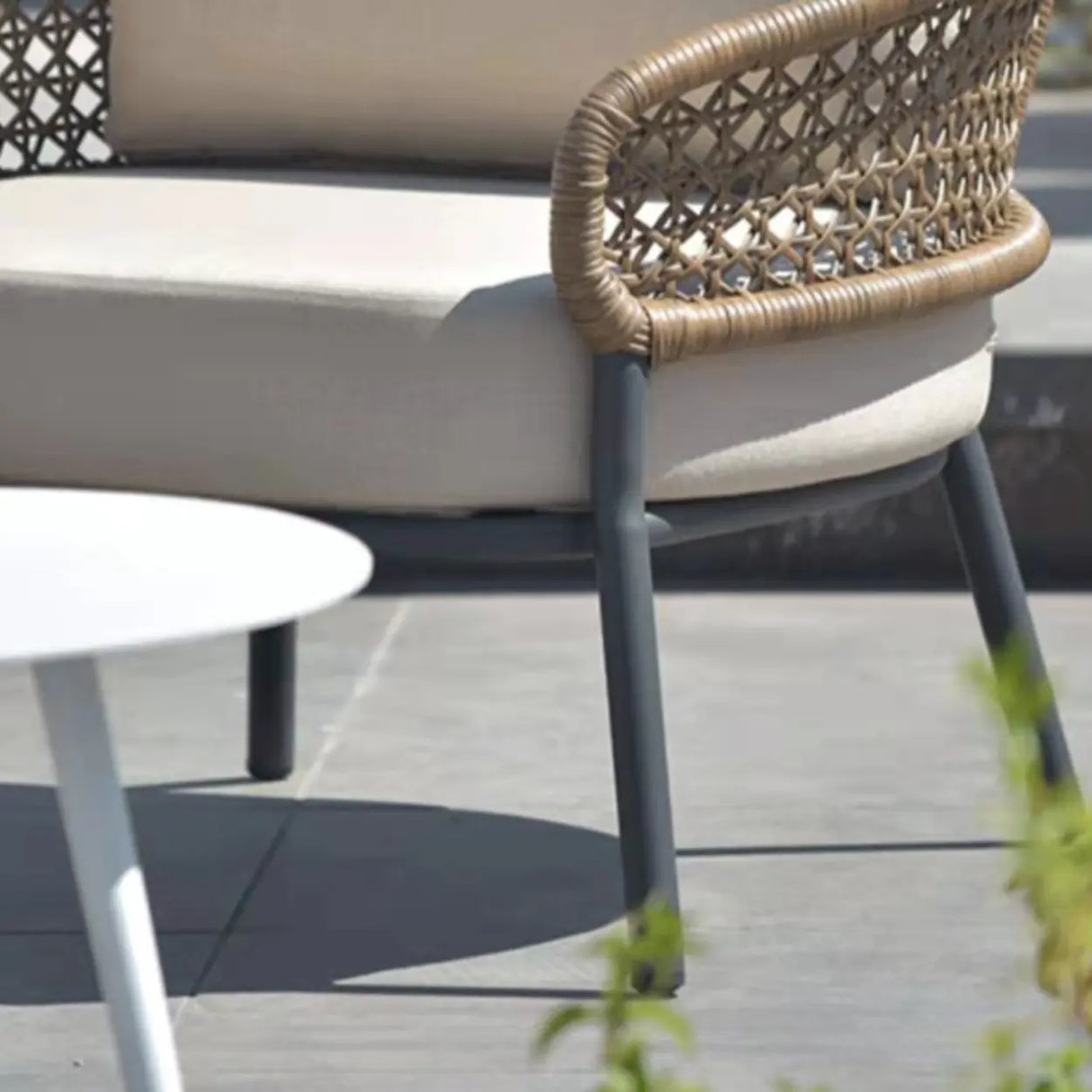 Waterproof Outdoor Round Wicker Beige Patio Furniture Set Image - 6