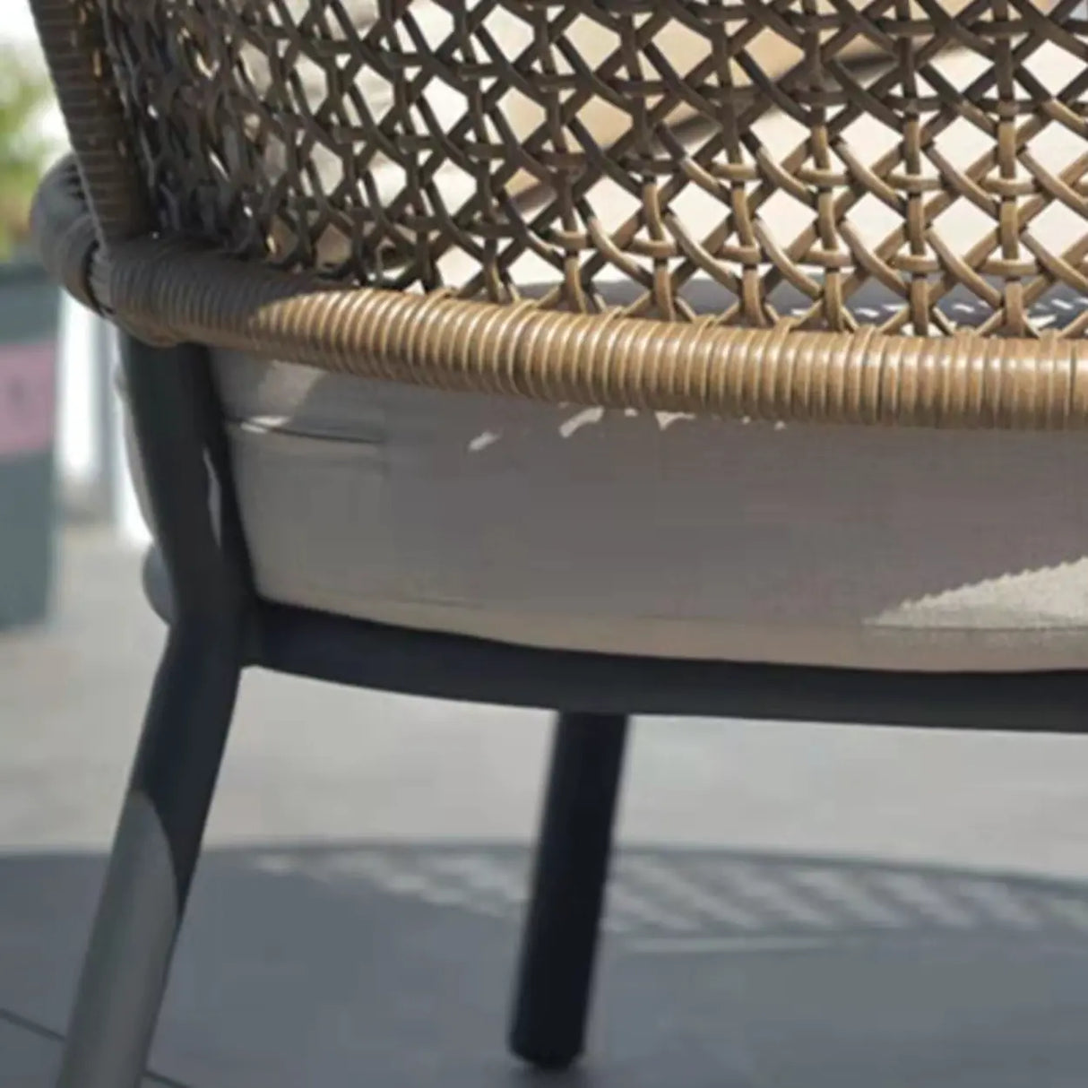 Waterproof Outdoor Round Wicker Beige Patio Furniture Set Image - 8