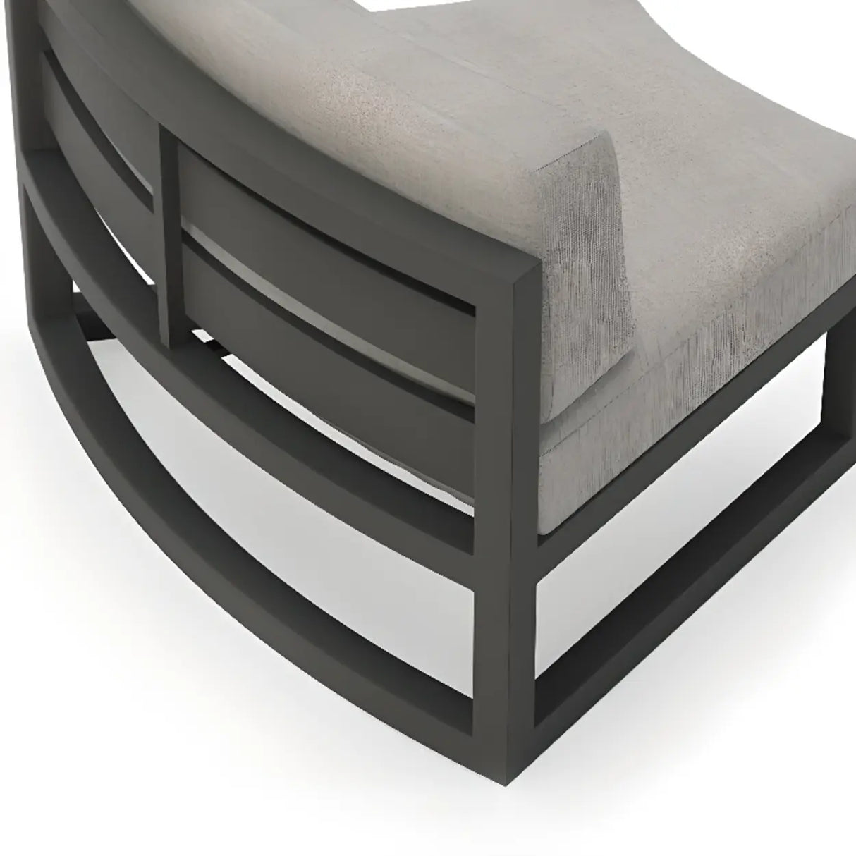 Waterproof Round Upholstered Black Patio Conversation Sofa Image - 10