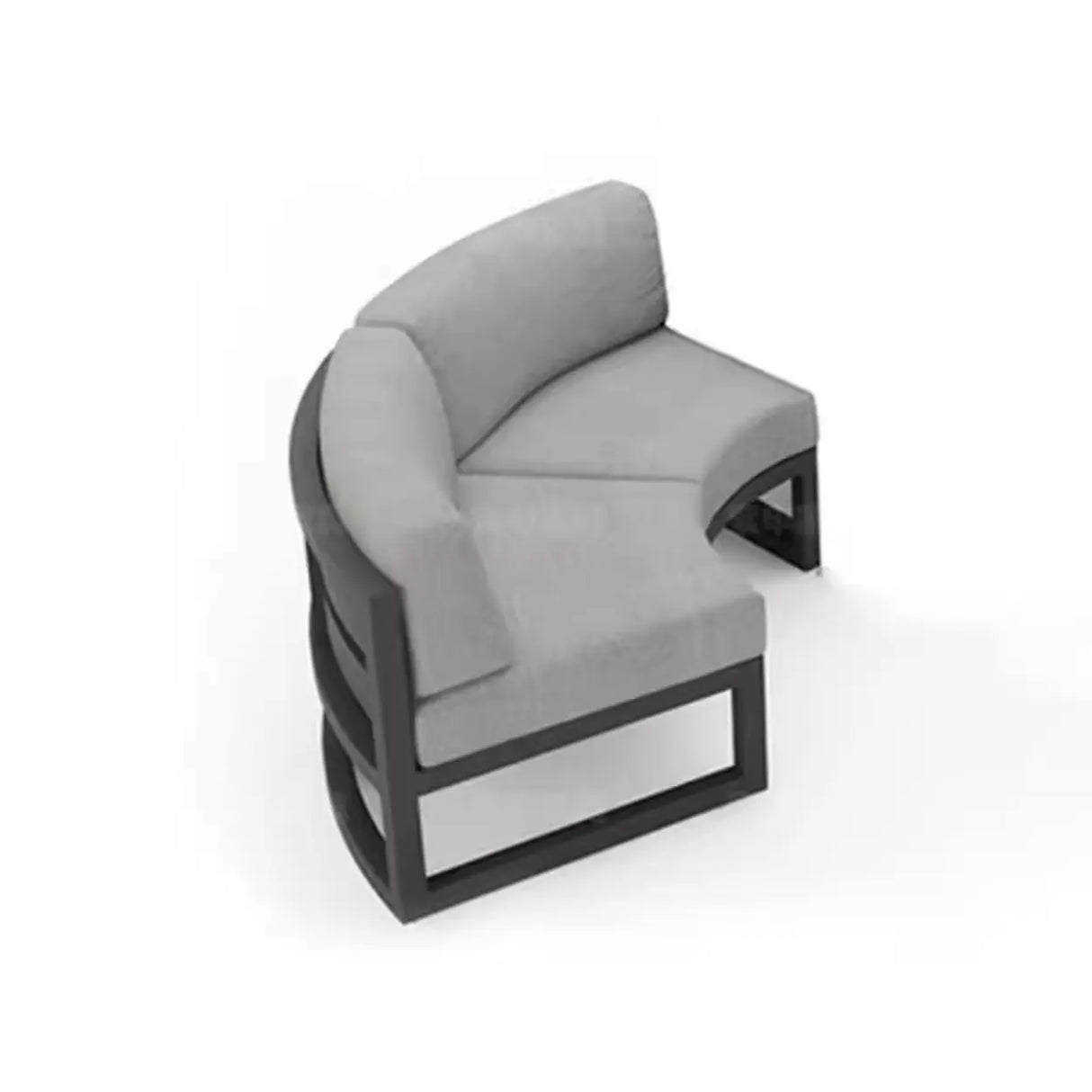 Waterproof Round Upholstered Black Patio Conversation Sofa Image - 7