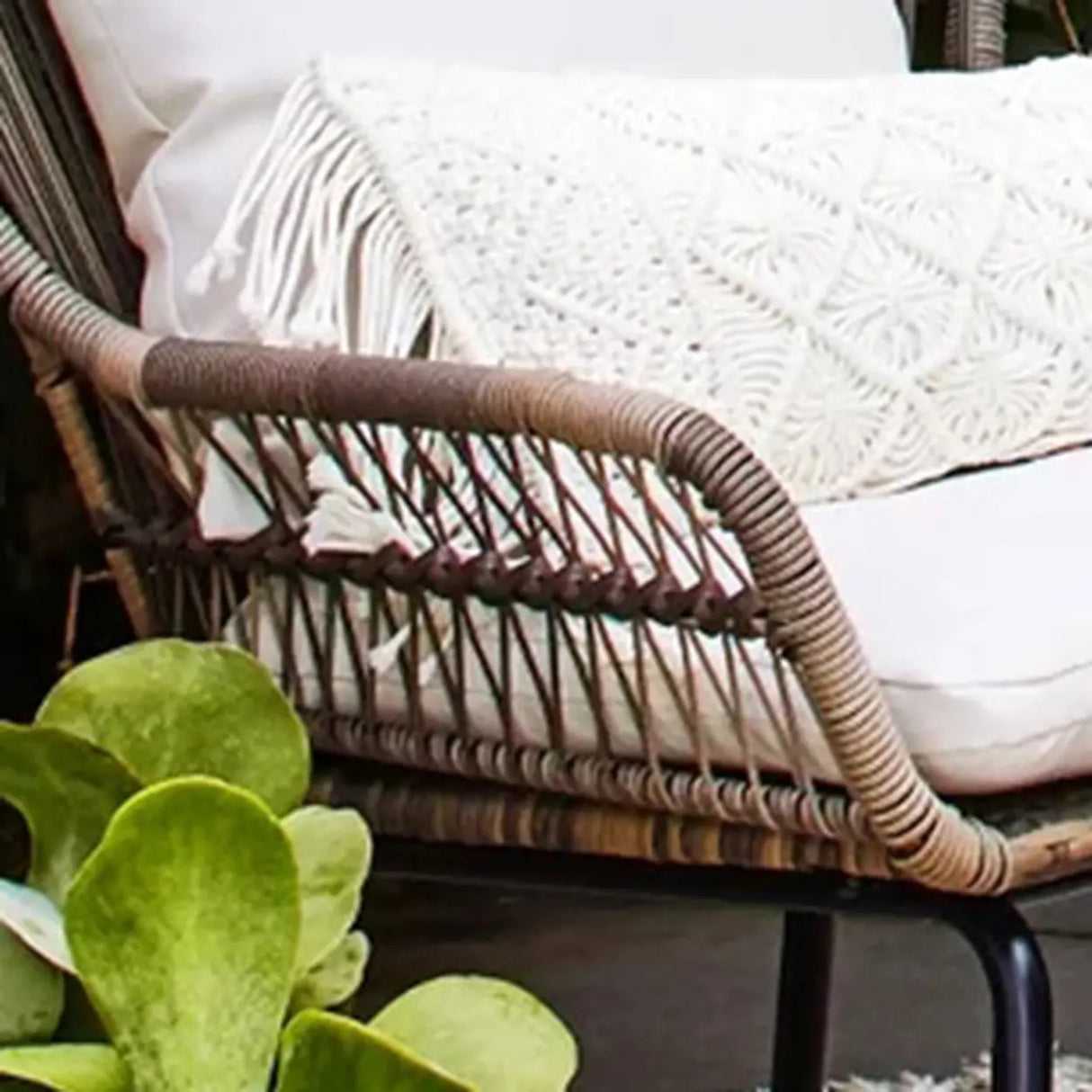 Waterproof Round Wicker and Rattan Patio Conversation Sets Image - 14