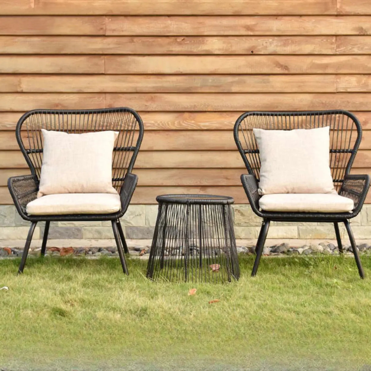 Waterproof Round Wicker and Rattan Patio Conversation Sets Image - 15