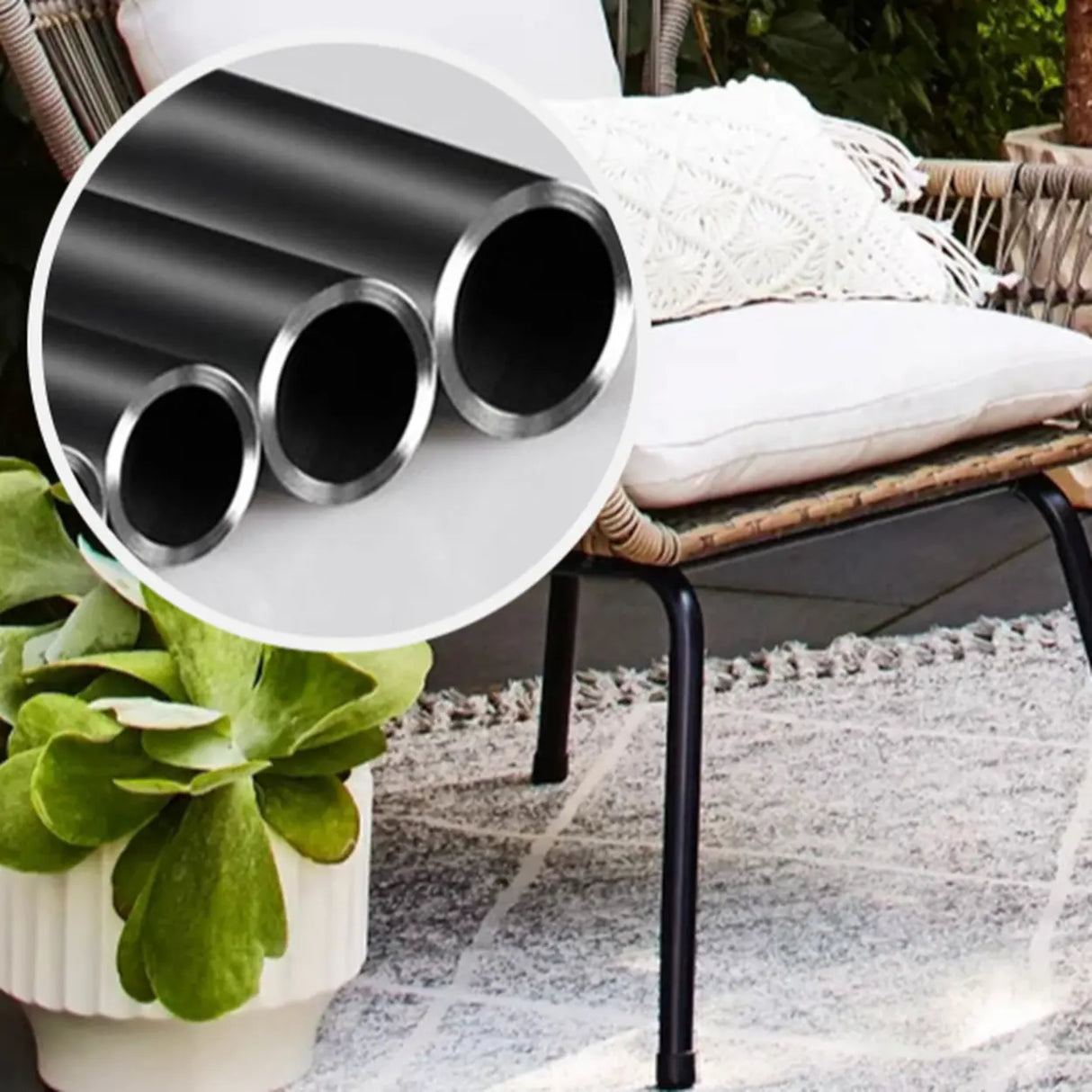 Waterproof Round Wicker and Rattan Patio Conversation Sets Image - 16