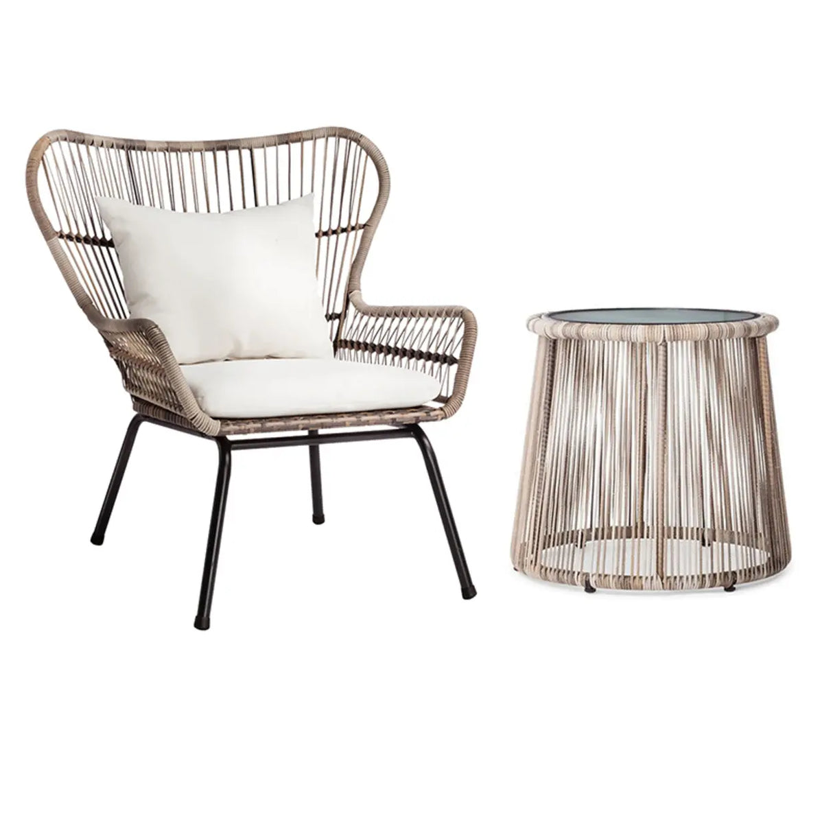 Waterproof Round Wicker and Rattan Patio Conversation Sets Image - 17