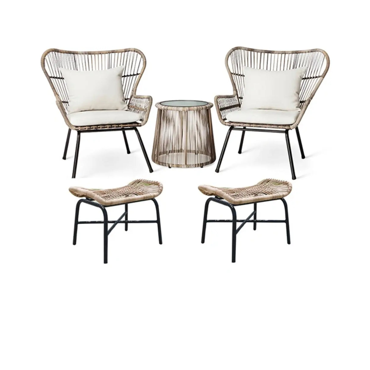 Waterproof Round Wicker and Rattan Patio Conversation Sets Image - 19