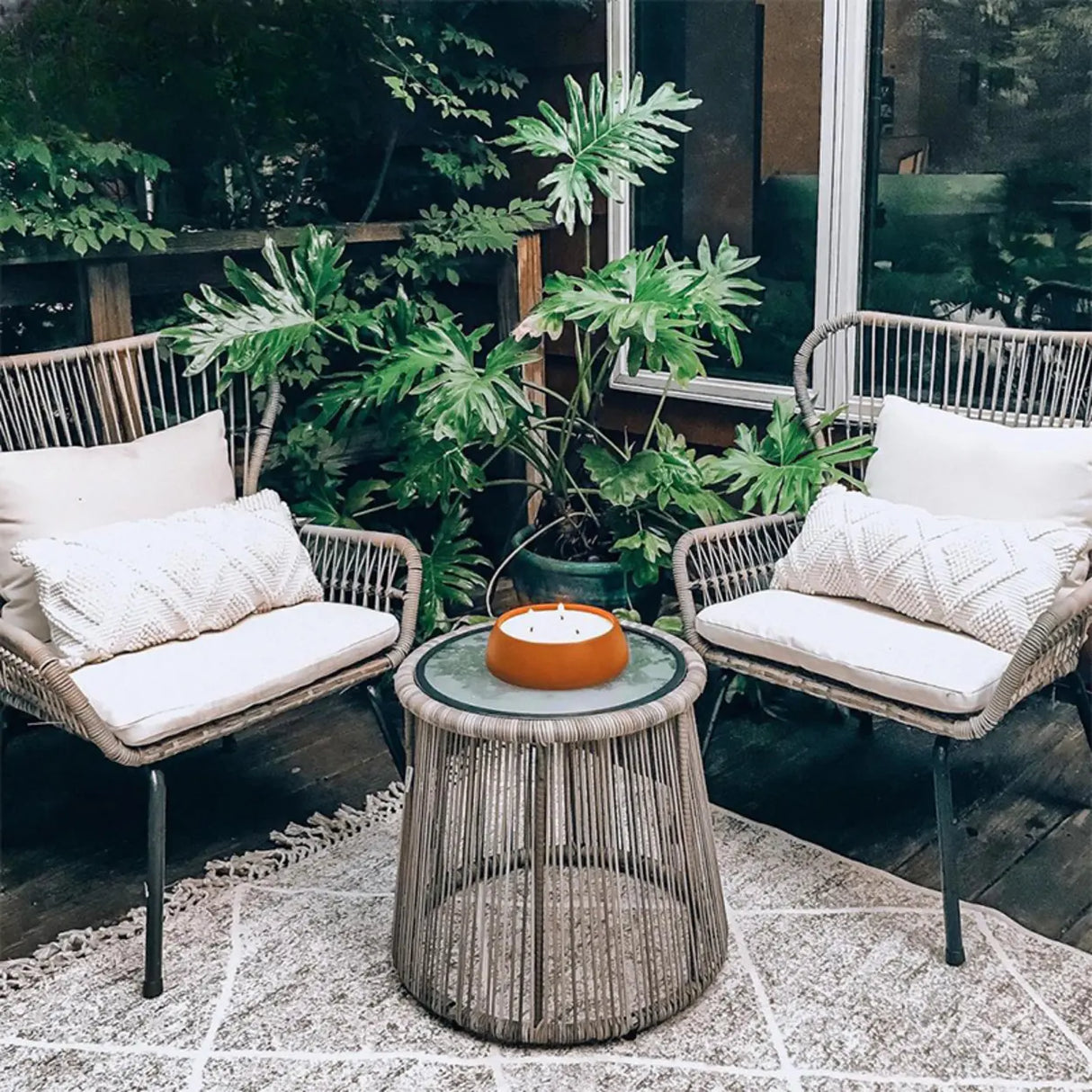 Waterproof Round Wicker and Rattan Patio Conversation Sets Image - 3