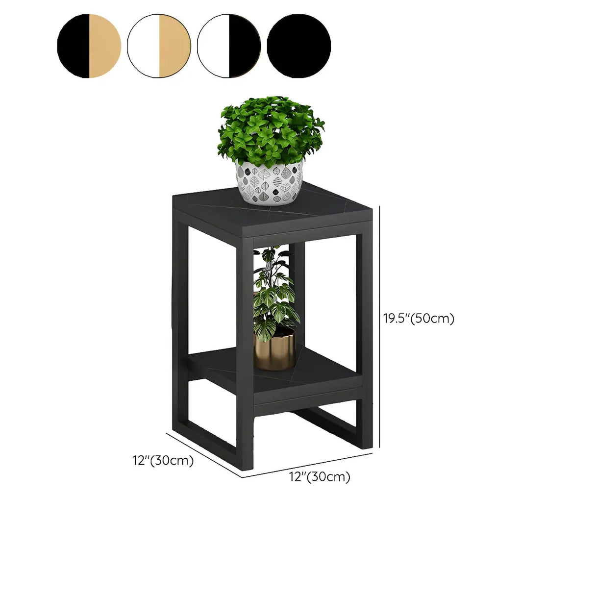Waterproof Square Metal 2 Tiers Gold Display Plant Stand Image - 46