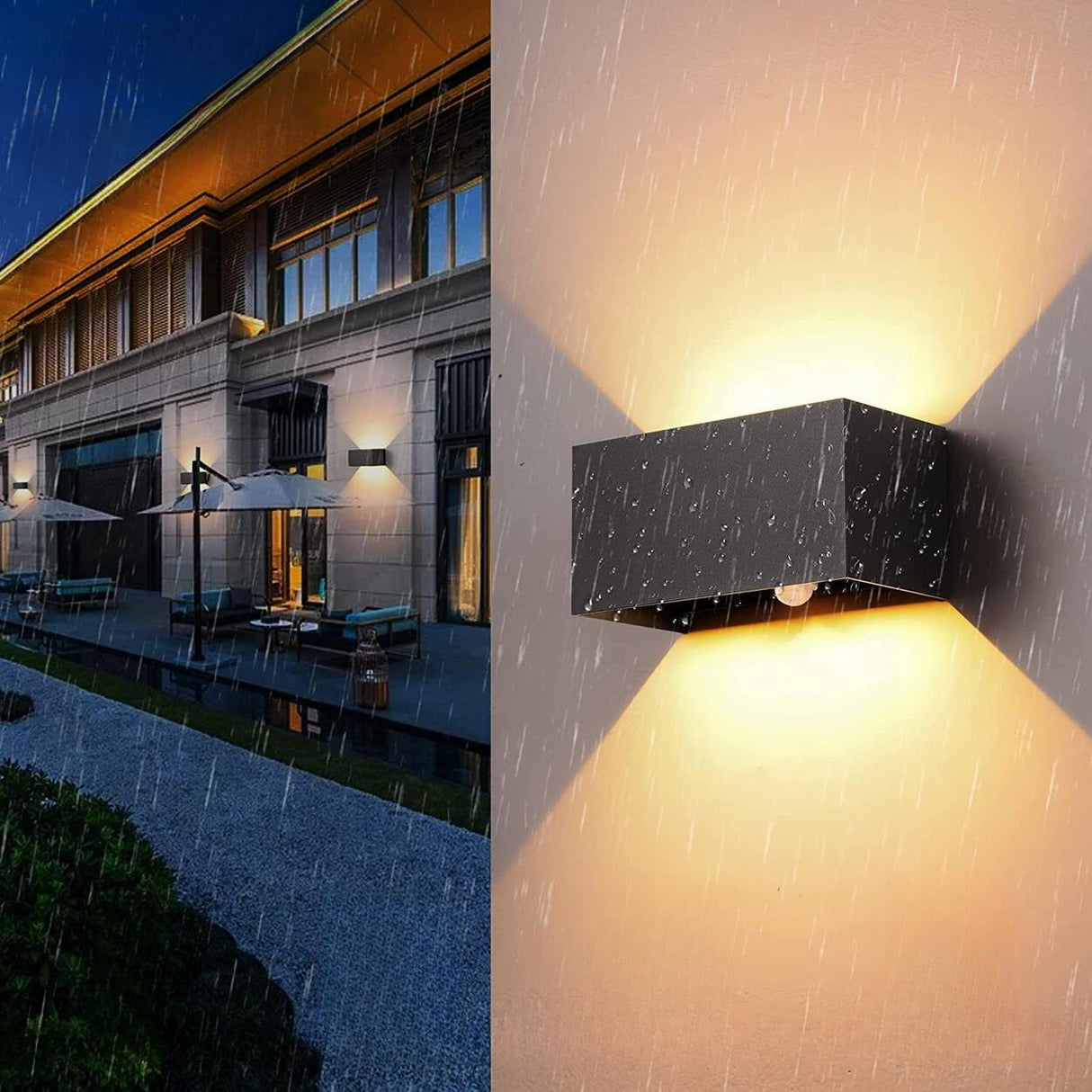 Waterproof Square Outdoor LED Up Down Wall Light Image - 1