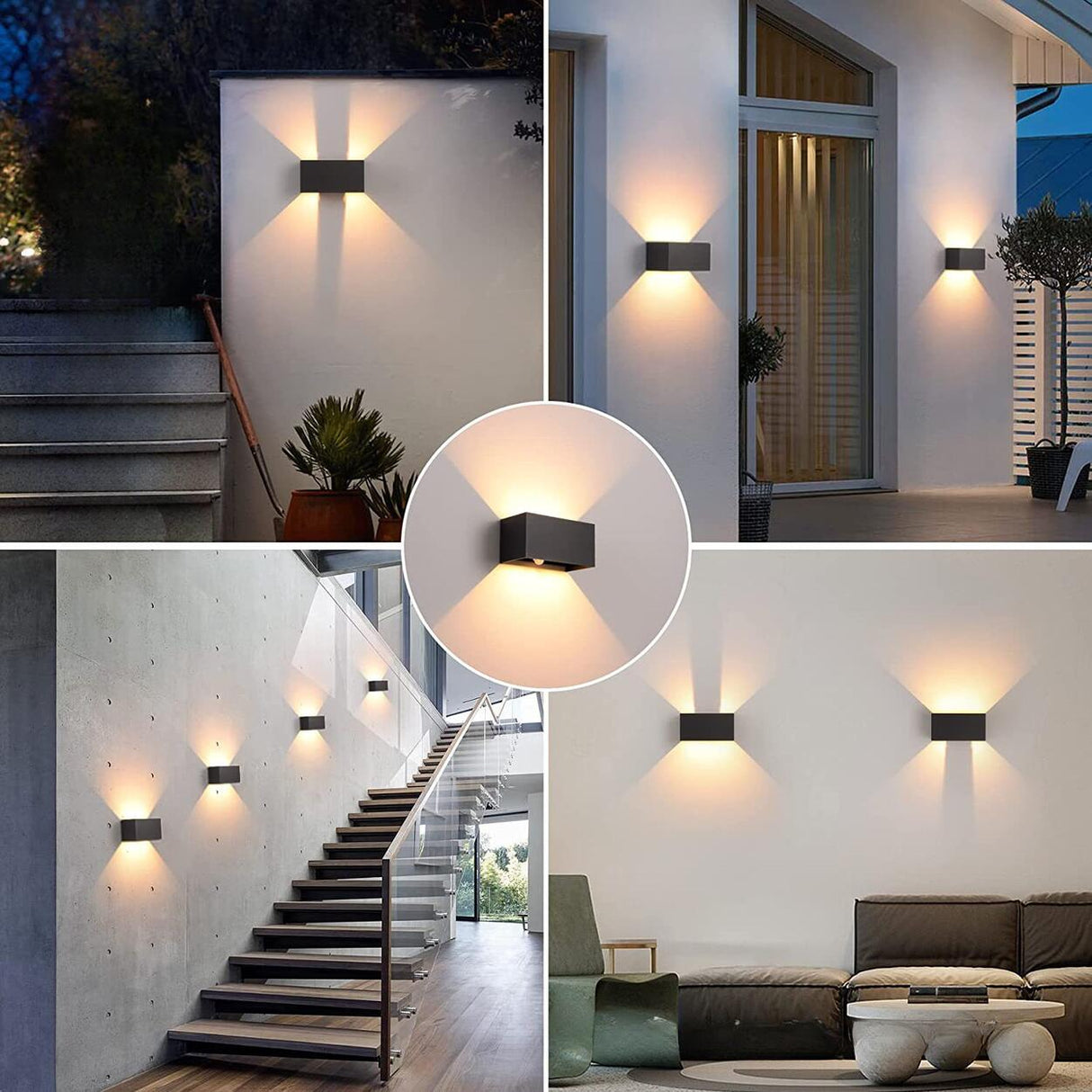 Waterproof Square Outdoor LED Up Down Wall Light Image - 2