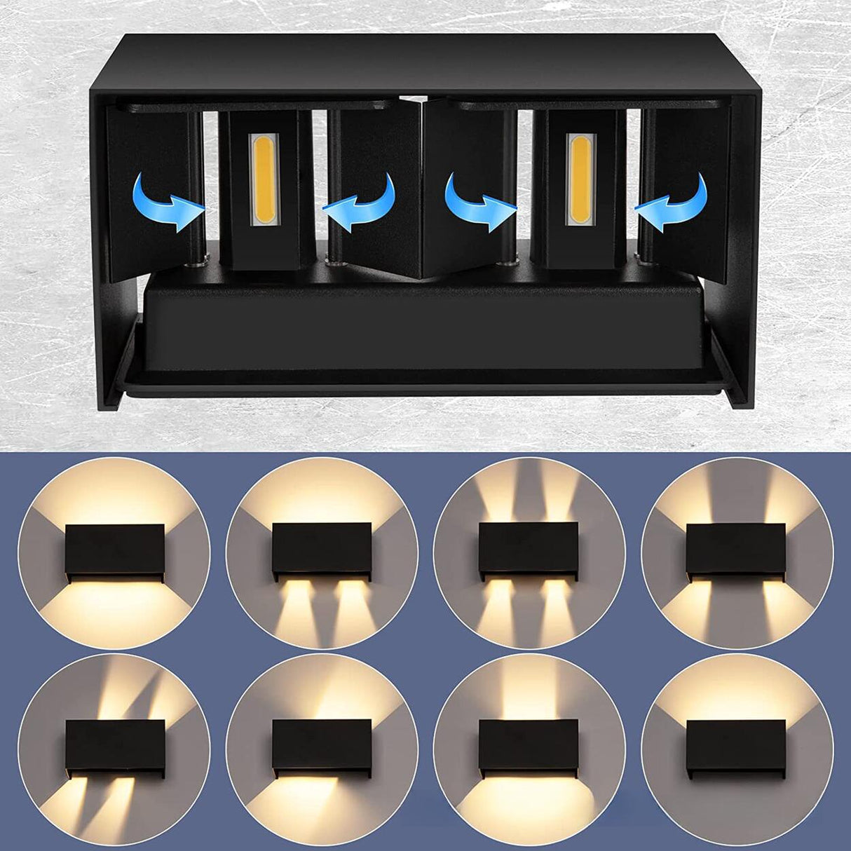 Waterproof Square Outdoor LED Up Down Wall Light Image - 7