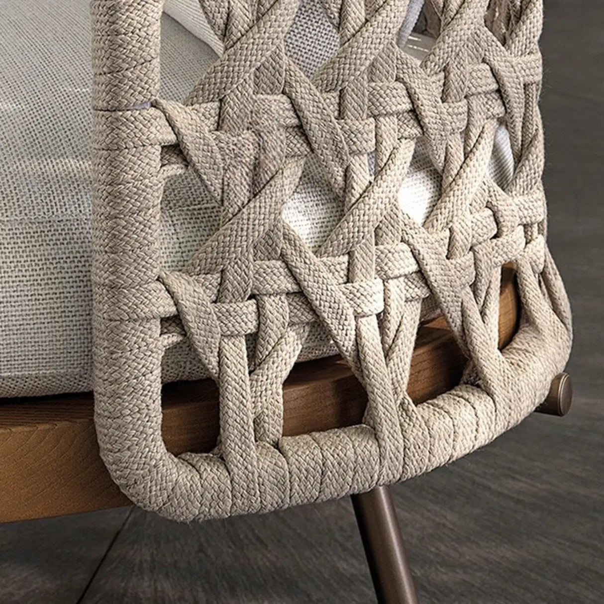 Waterproof U-Shape Upholstered Wicker Beige Patio Sofa Set Image - 13