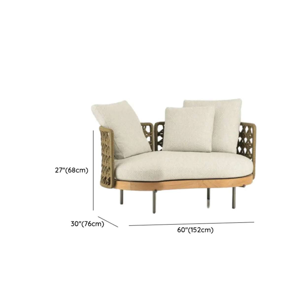 Waterproof U-Shape Upholstered Wicker Beige Patio Sofa Set Image - 16