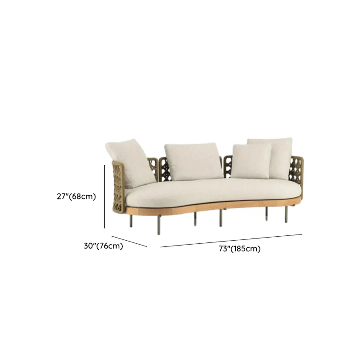 Waterproof U-Shape Upholstered Wicker Beige Patio Sofa Set Image - 18