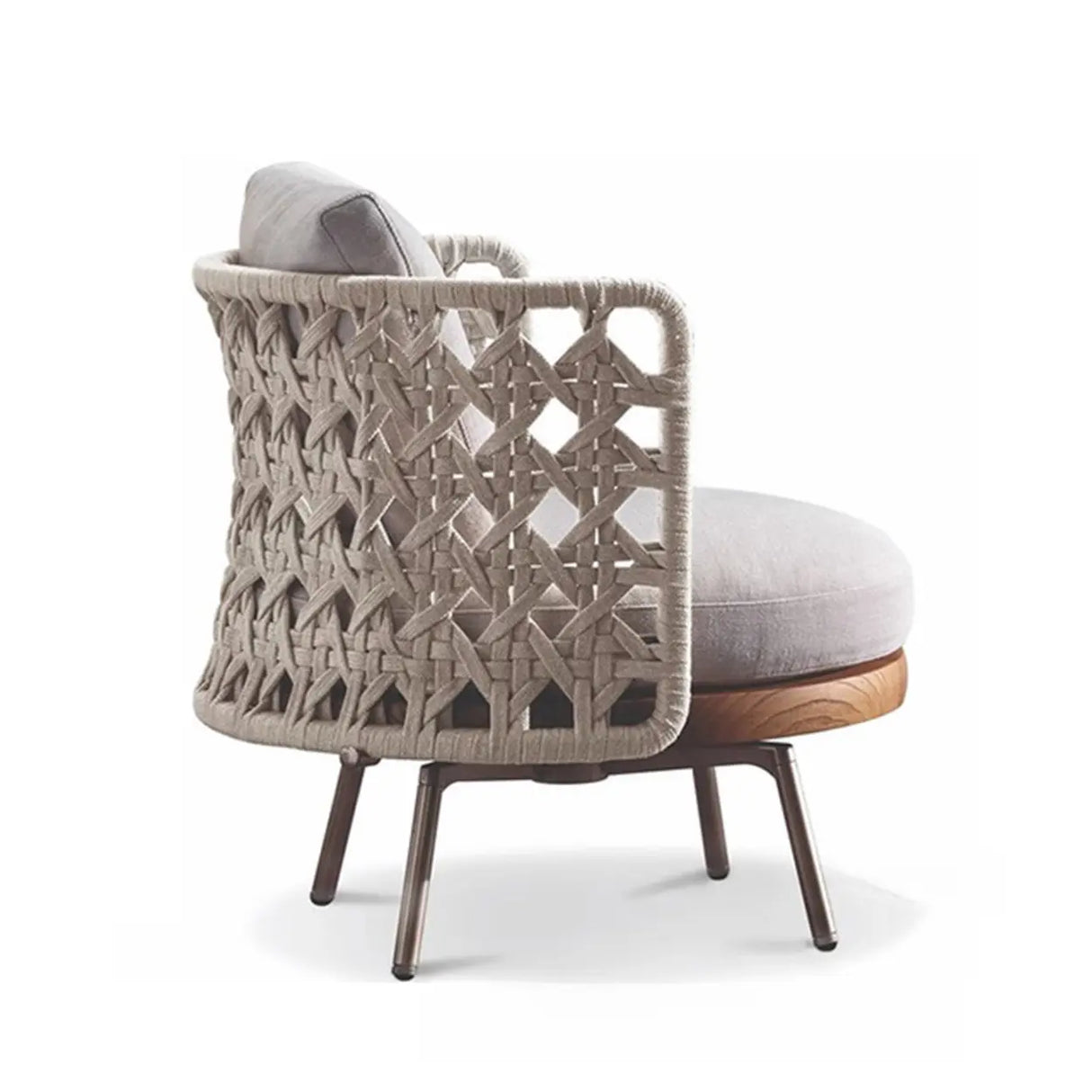 Waterproof U-Shape Upholstered Wicker Beige Patio Sofa Set Image - 3