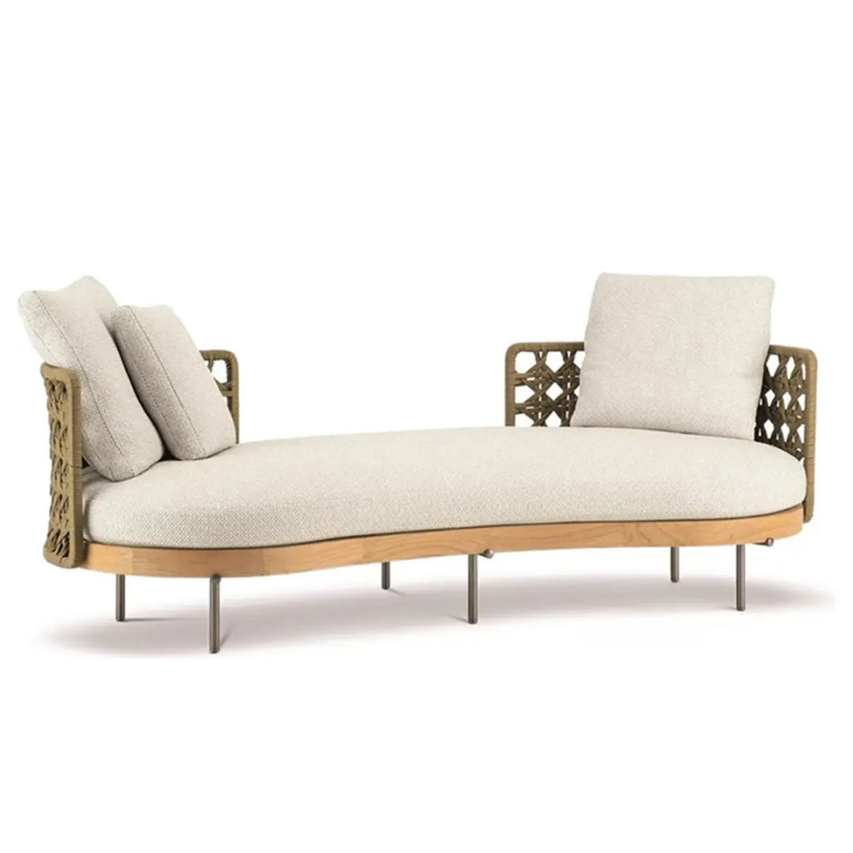 Waterproof U-Shape Upholstered Wicker Beige Patio Sofa Set Image - 7