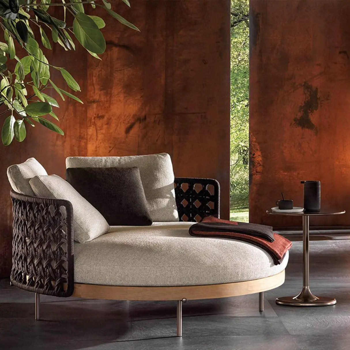 Waterproof U-Shape Upholstered Wicker Beige Patio Sofa Set Image - 8