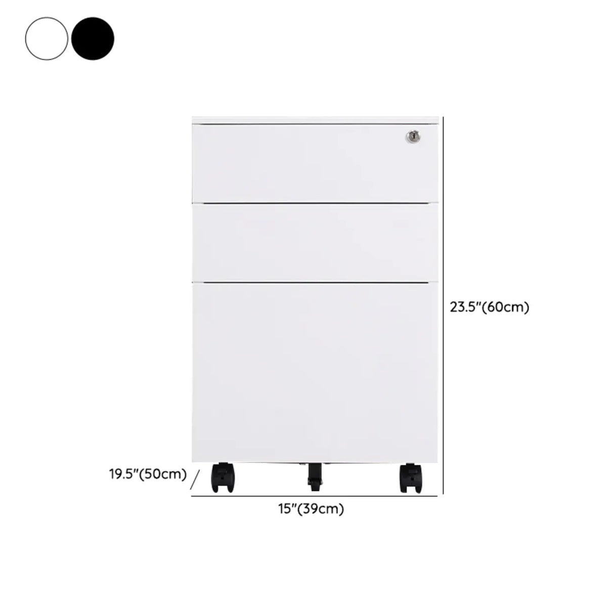 Waterproof Under Desk Vertical Filing Cabinet with Lock