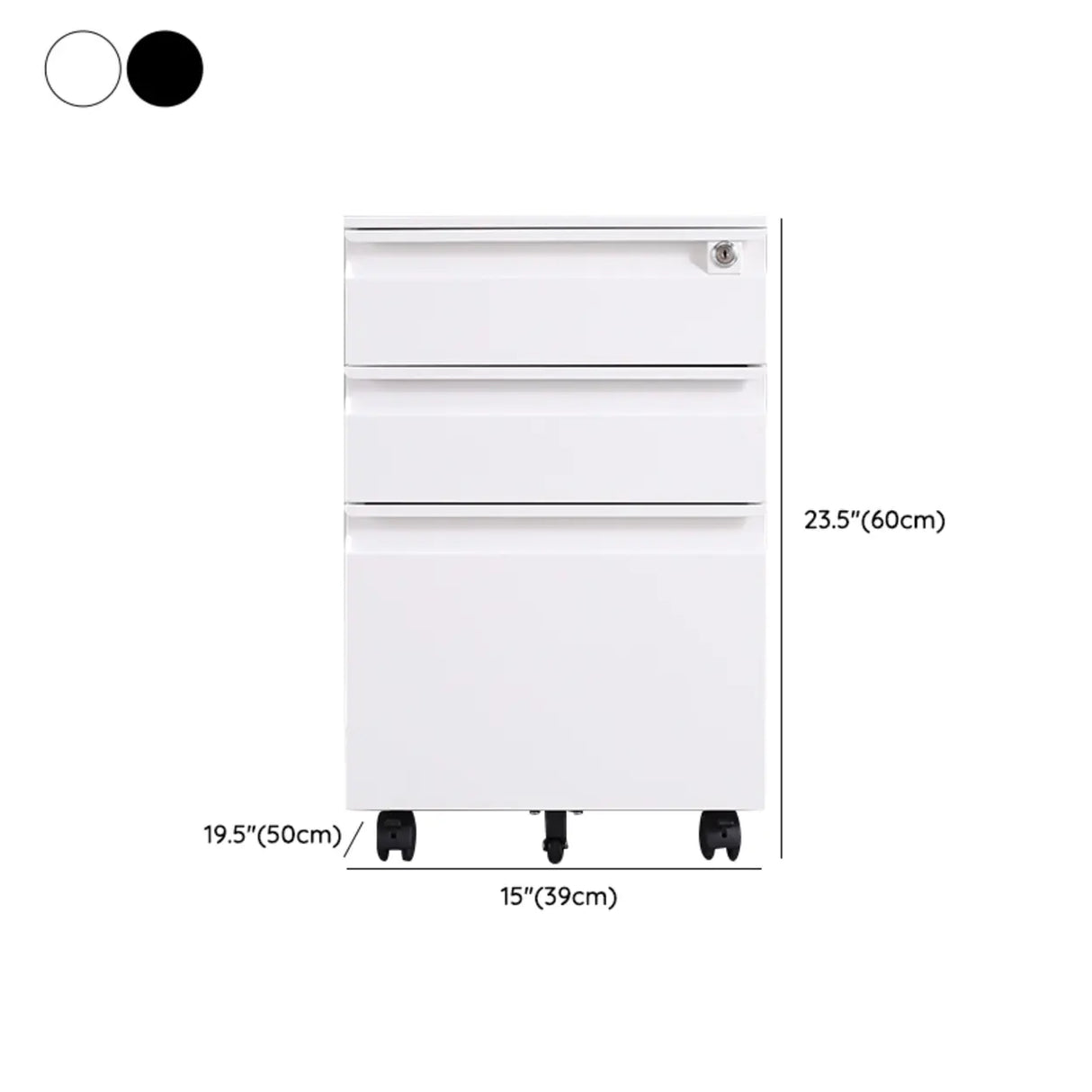 Waterproof Under Desk Vertical Filing Cabinet with Lock Image - 19