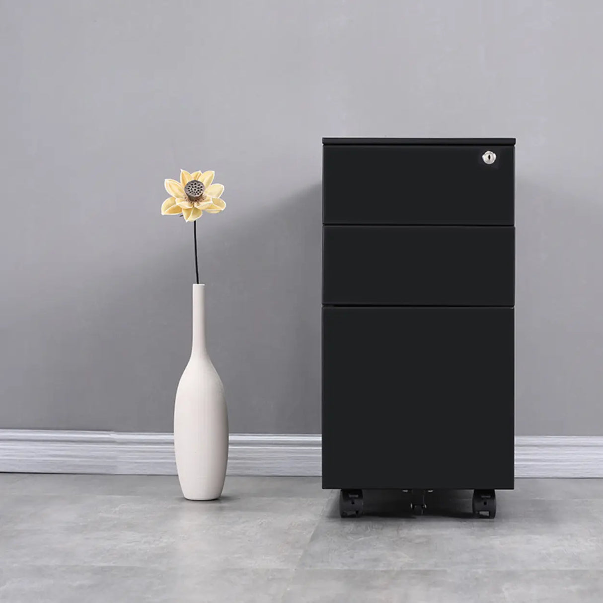 Waterproof Under Desk Vertical Filing Cabinet with Lock Image - 2