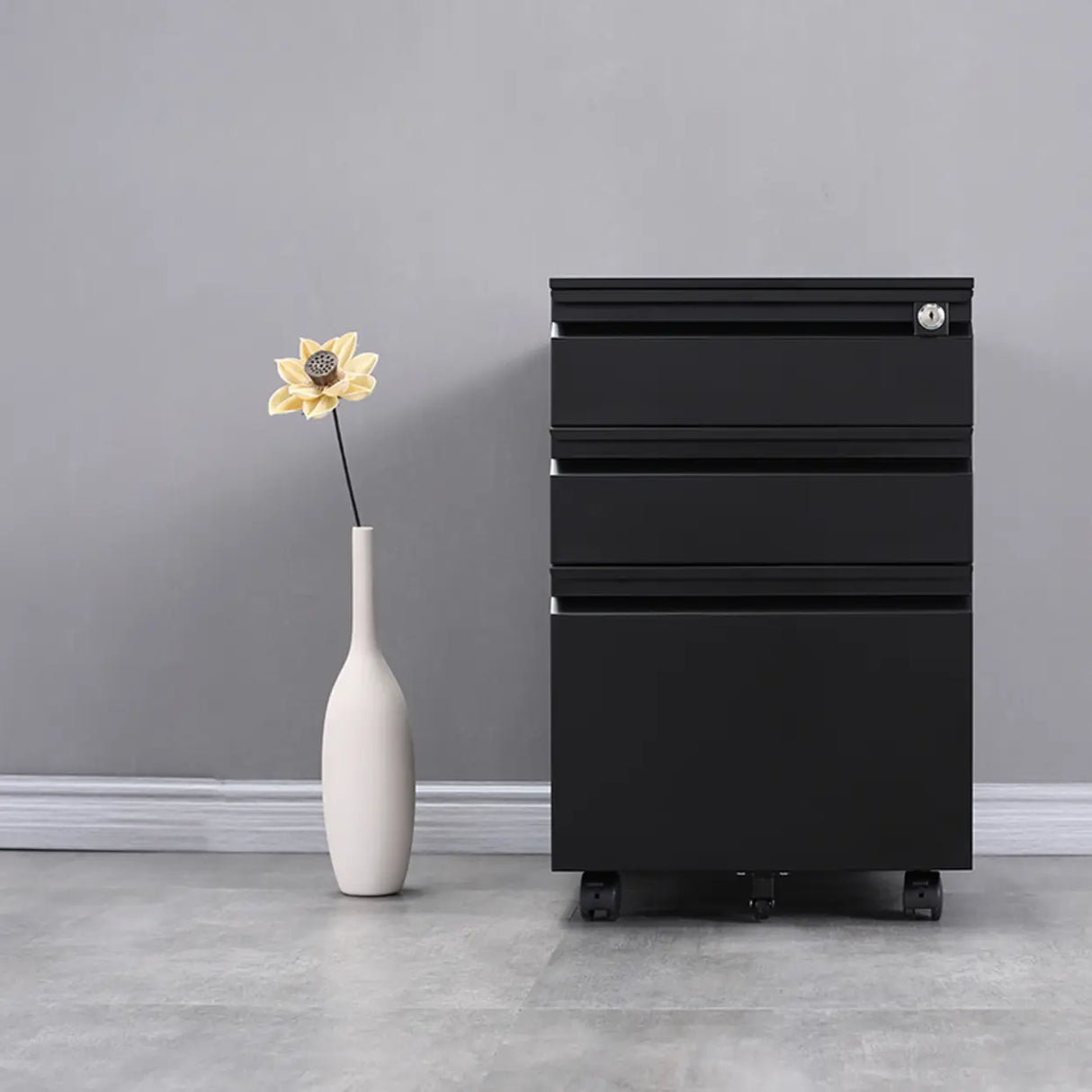 Waterproof Under Desk Vertical Filing Cabinet with Lock Image - 7