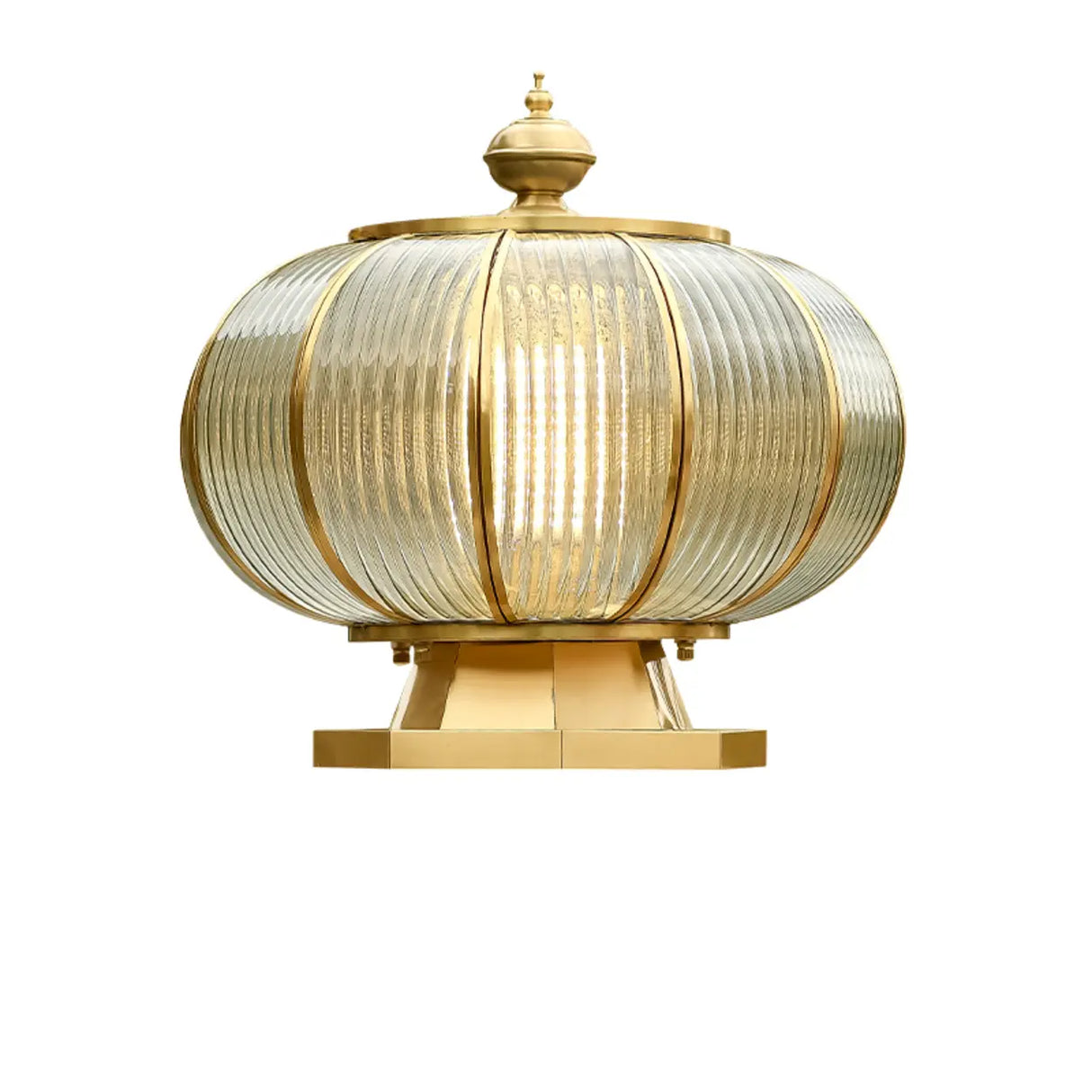 Waterproof Vintage Brass Solar LED Outdoor Pillar Light Image - 2
