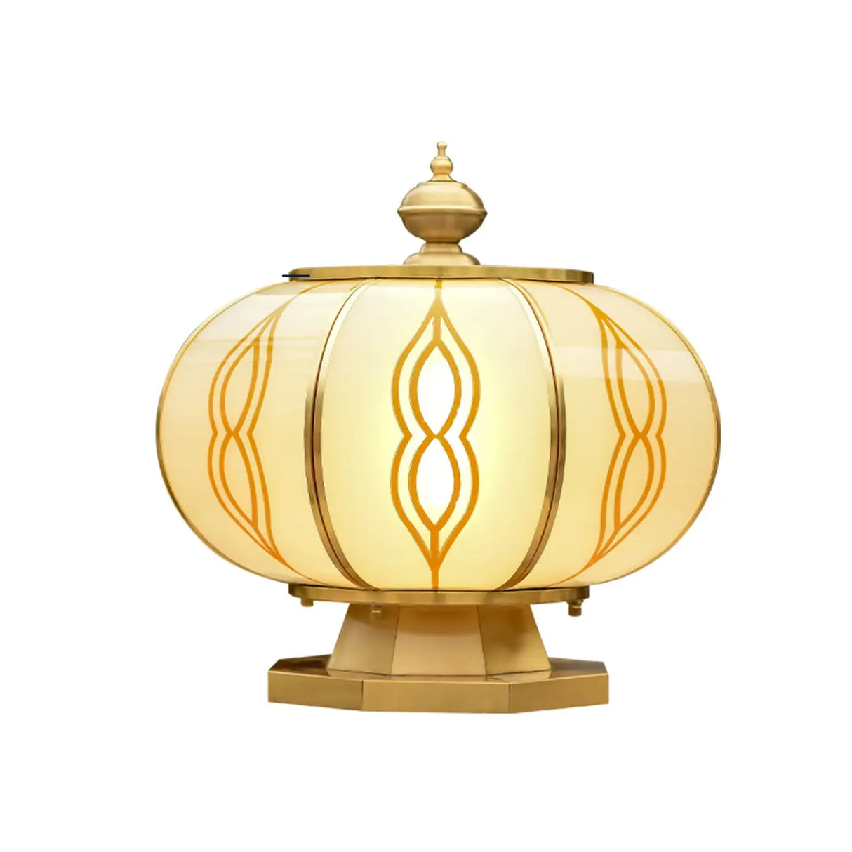Waterproof Vintage Brass Solar LED Outdoor Pillar Light Image - 3