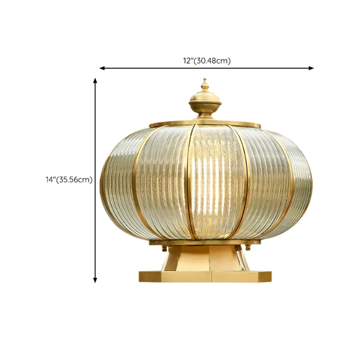Waterproof Vintage Brass Solar LED Outdoor Pillar Light