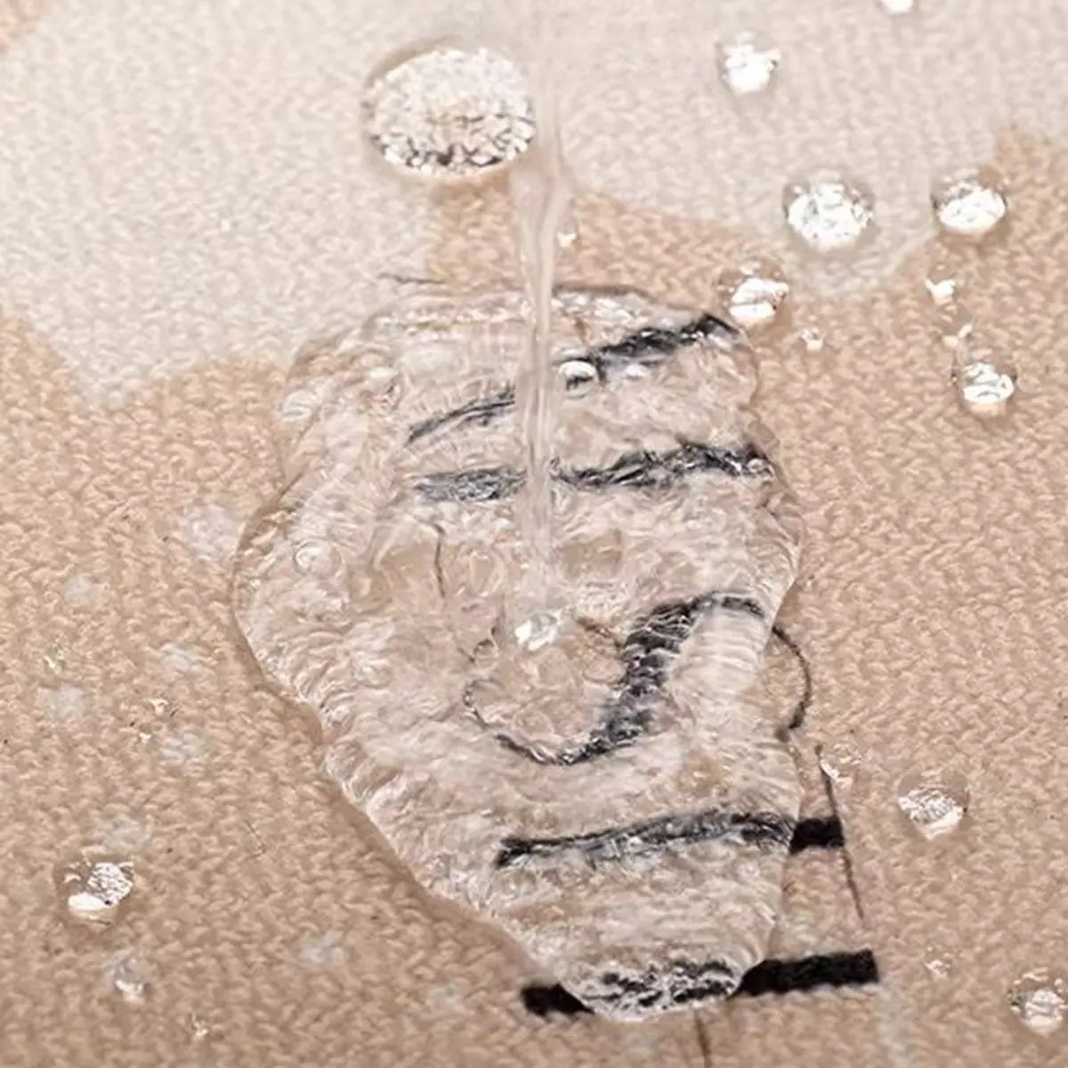 Waterproof Vintage Rectangle Black Floral Area Rug Image - 7