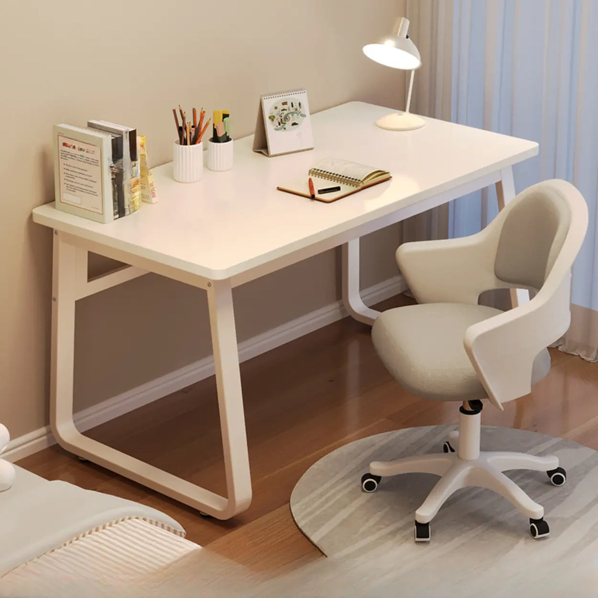 Waterproof White Steel Sled Base Kids Writing Desk Image - 11