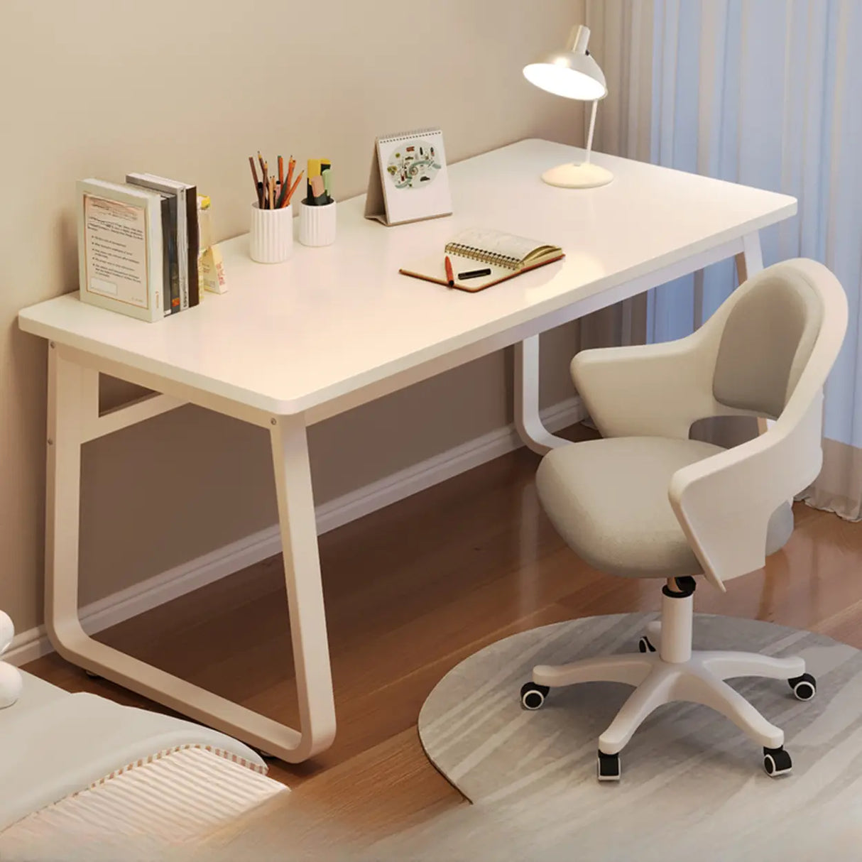 Waterproof White Steel Sled Base Kids Writing Desk Image - 14