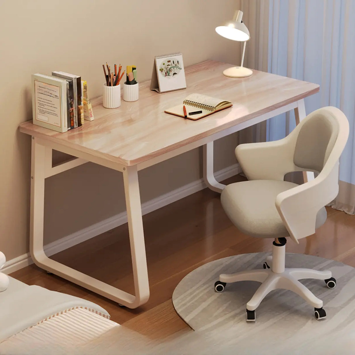 Waterproof White Steel Sled Base Kids Writing Desk Image - 15