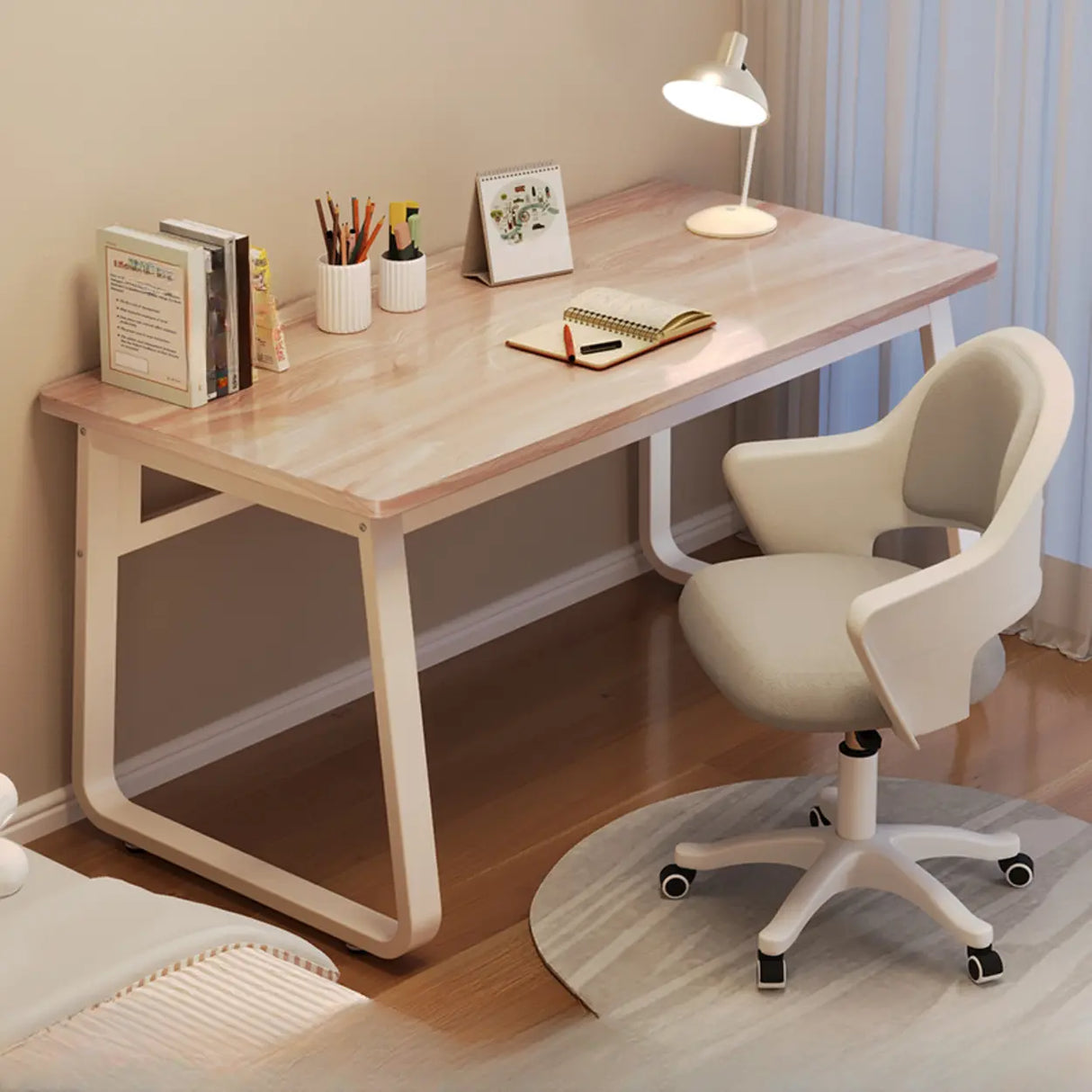 Waterproof White Steel Sled Base Kids Writing Desk Image - 16