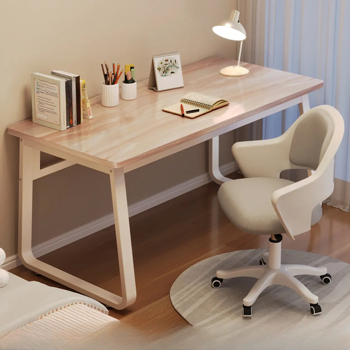 Waterproof White Steel Sled Base Kids Writing Desk Image - 17