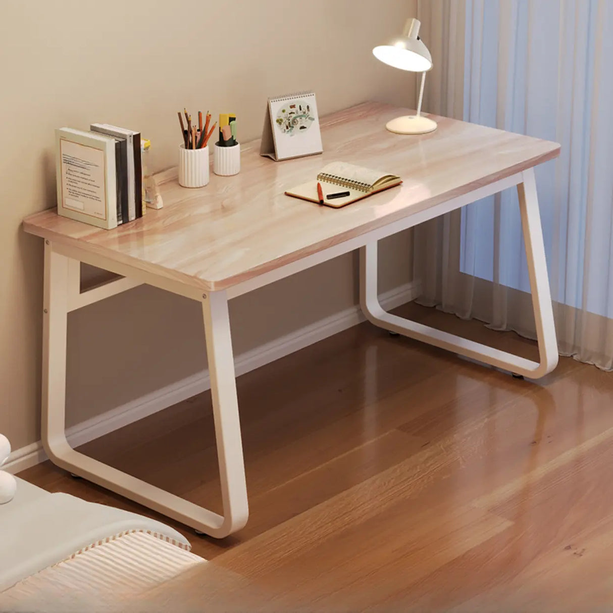 Waterproof White Steel Sled Base Kids Writing Desk Image - 6