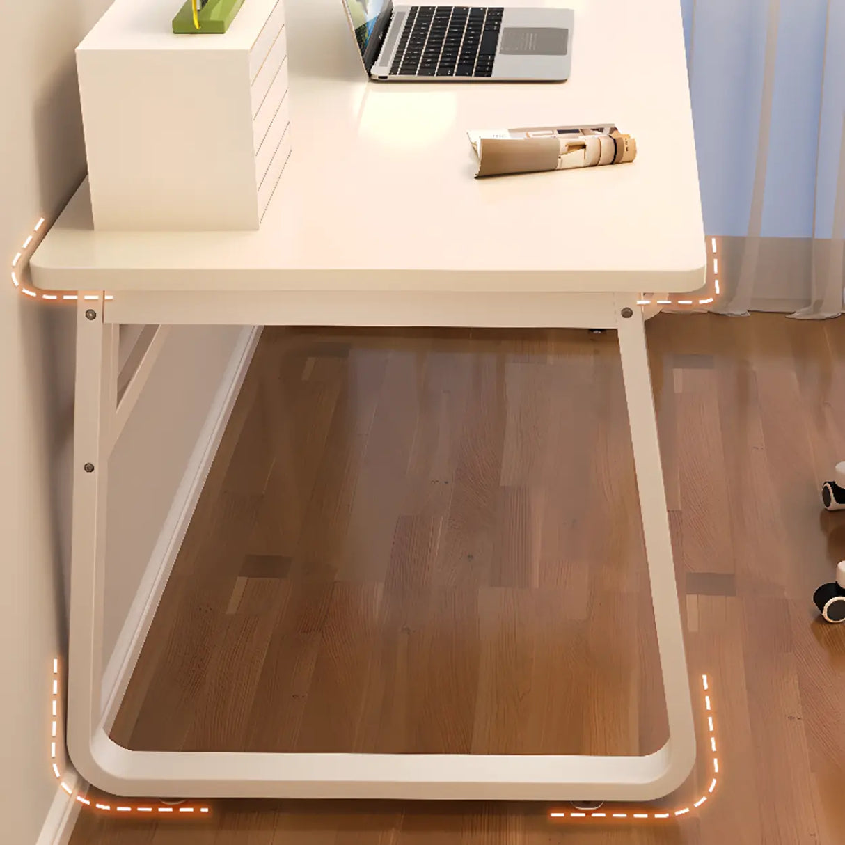 Waterproof White Steel Sled Base Kids Writing Desk Image - 7