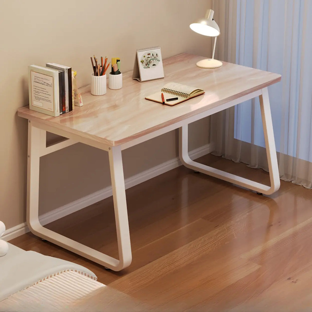 Waterproof White Steel Sled Base Kids Writing Desk Image - 8