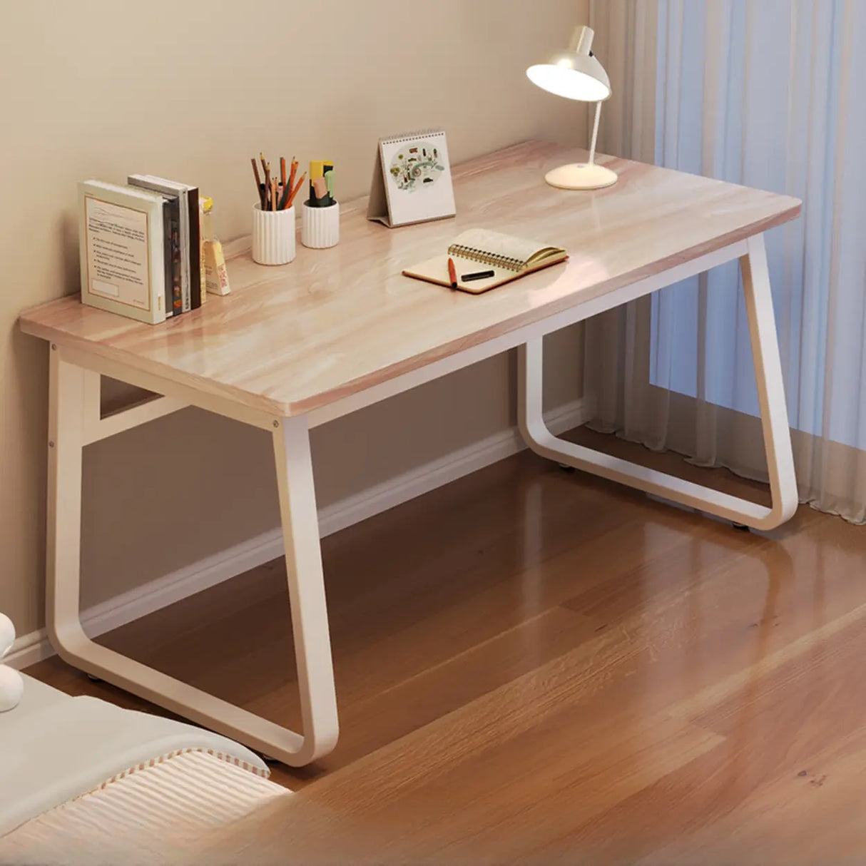 Waterproof White Steel Sled Base Kids Writing Desk Image - 9