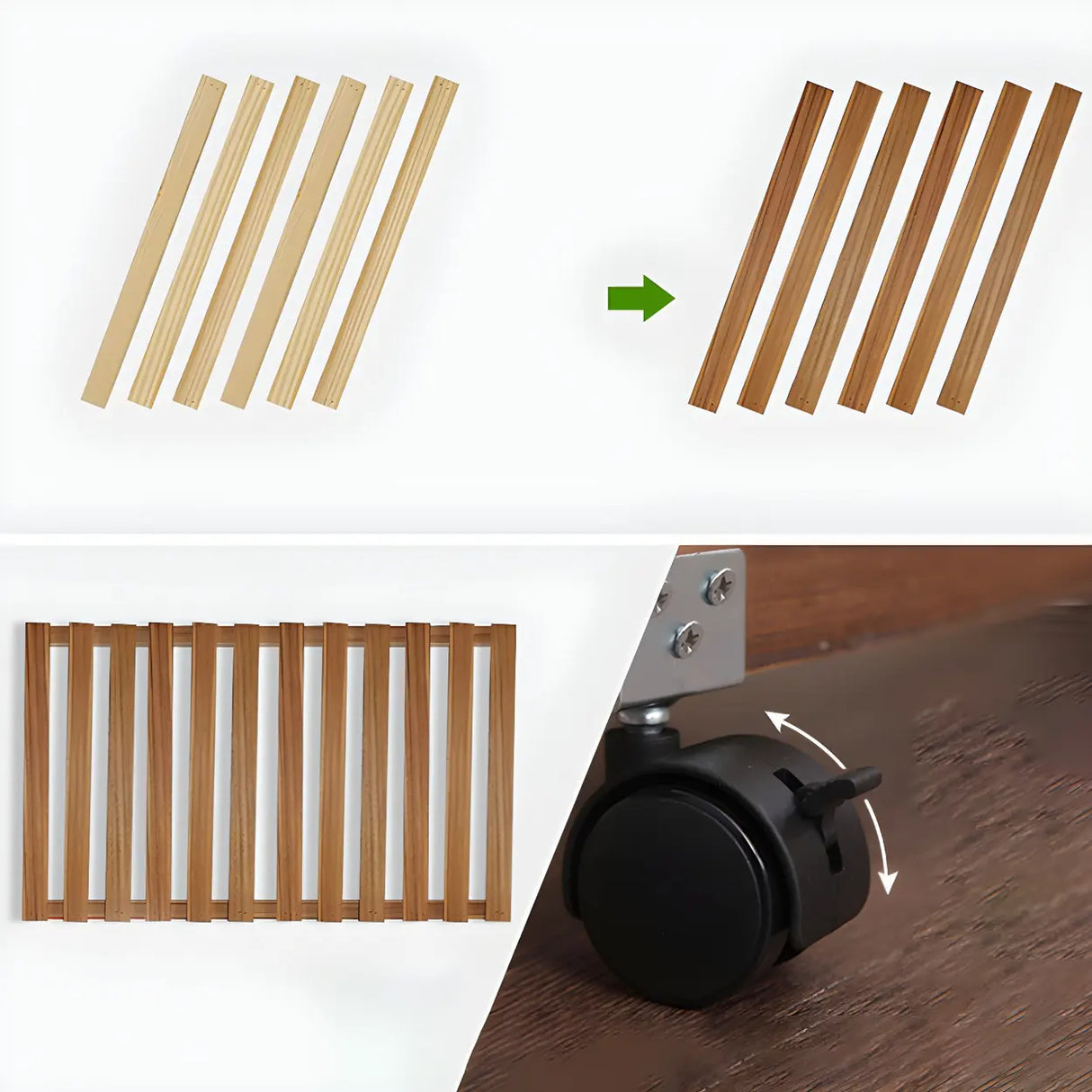 Waterproof Wood Balcony Brown Plant Stand with Wheels Image - 12