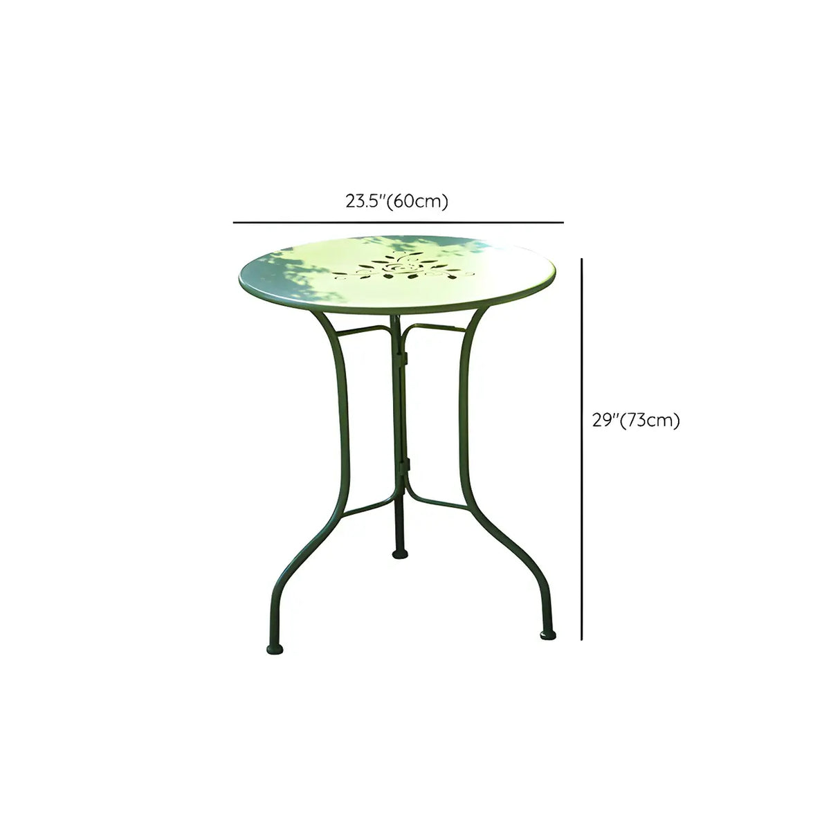 Weather Resistant Garden Round Metal Green Bistro Dining Set Image - 10