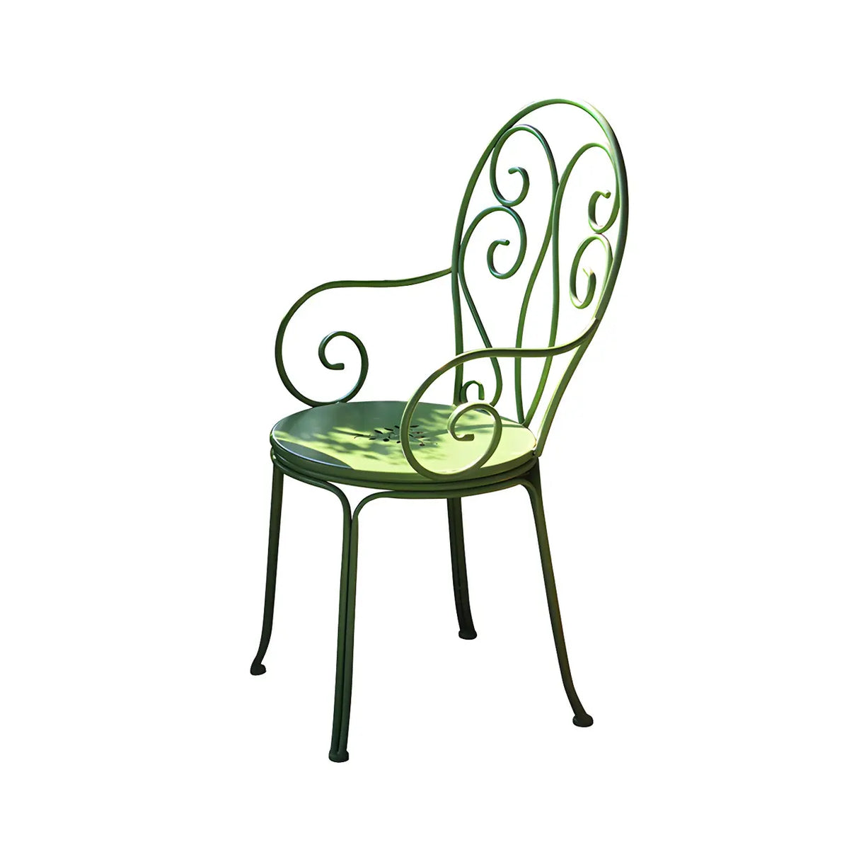 Weather Resistant Garden Round Metal Green Bistro Dining Set Image - 2