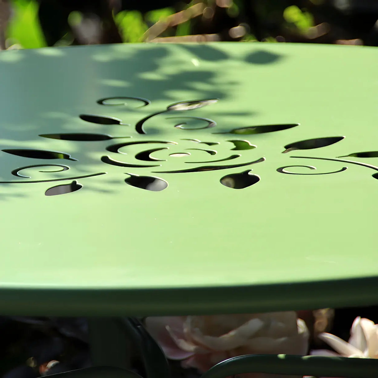 Weather Resistant Garden Round Metal Green Bistro Dining Set Image - 8