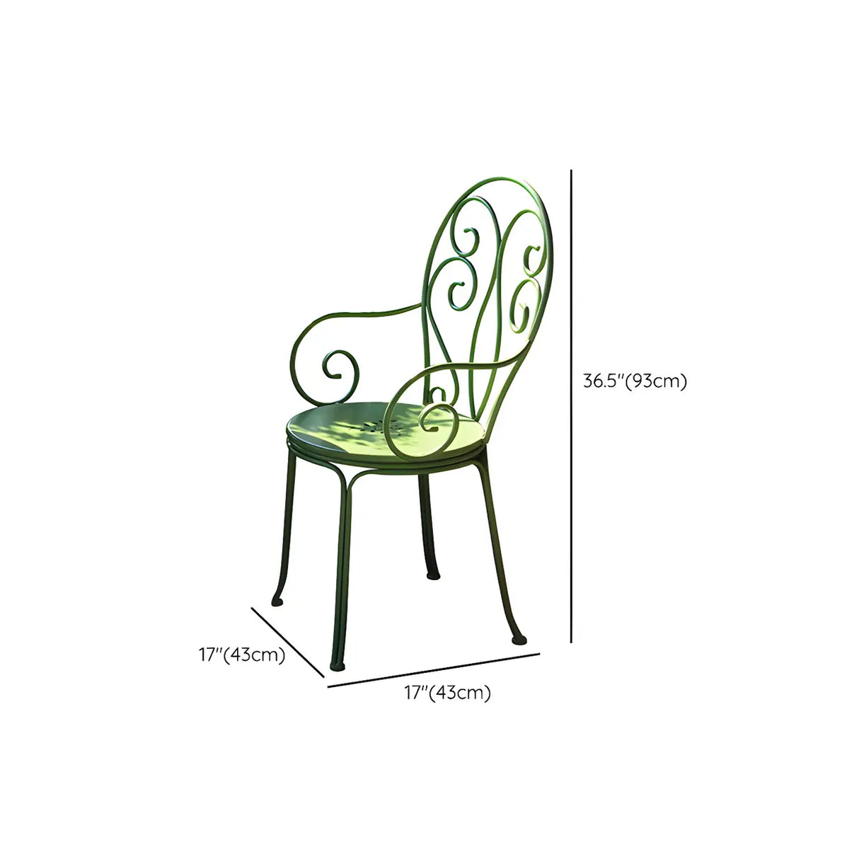 Weather Resistant Garden Round Metal Green Bistro Dining Set