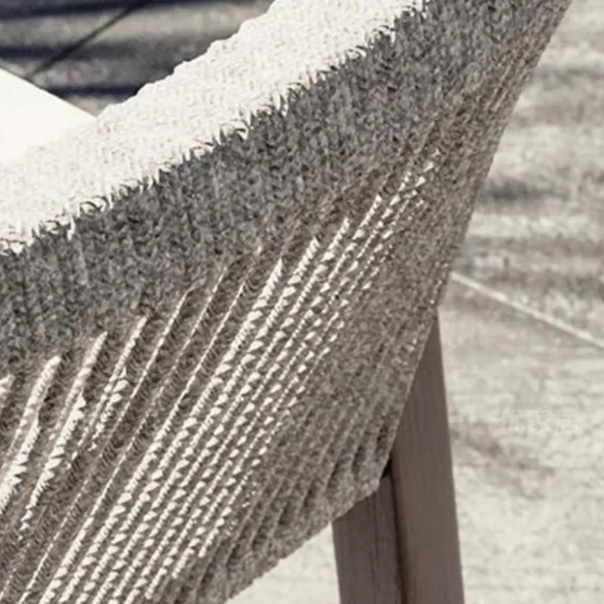 Weather Resistant Outdoor Teak and Rope Beige Patio Set Image - 12