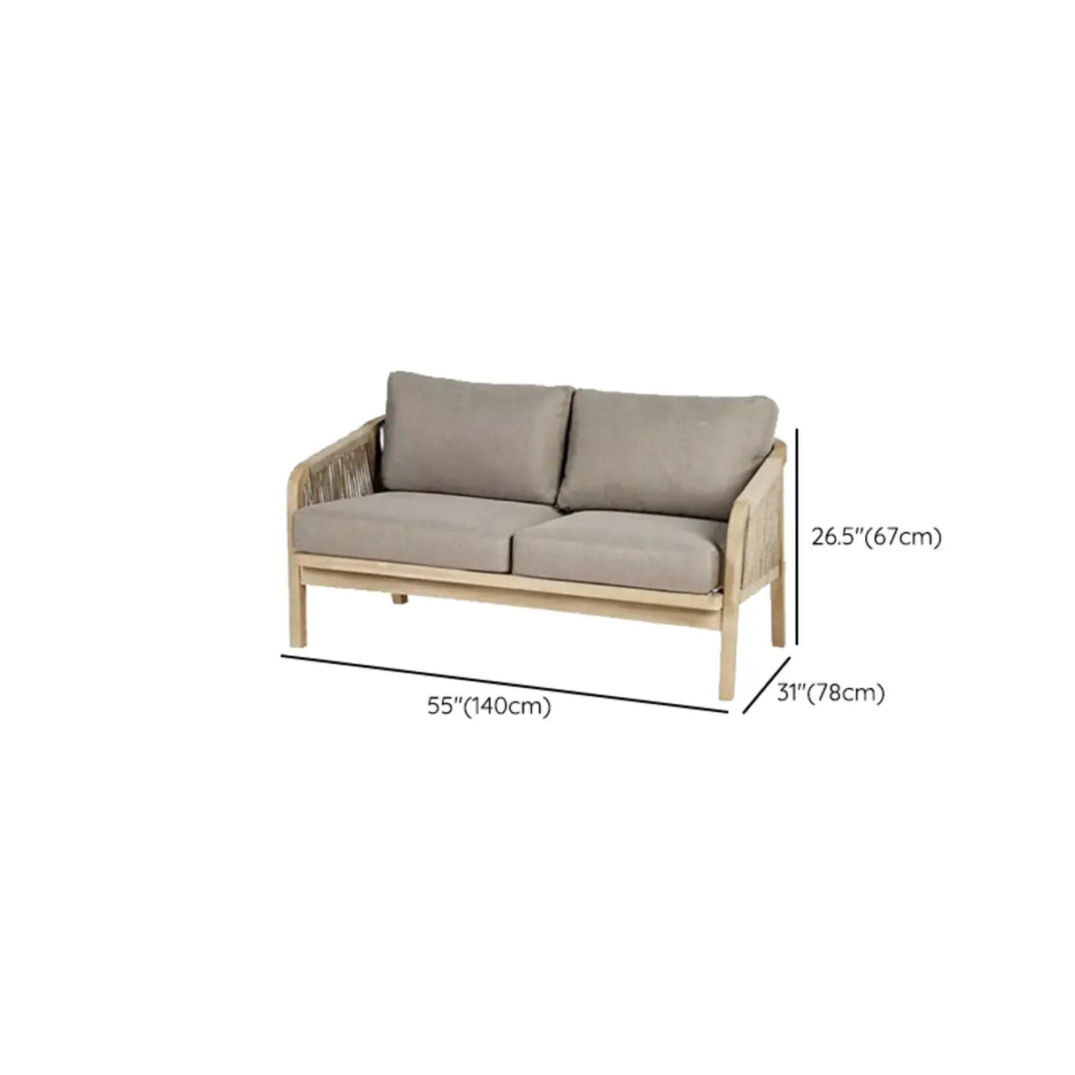 Weather Resistant Outdoor Teak and Rope Beige Patio Set Image - 17